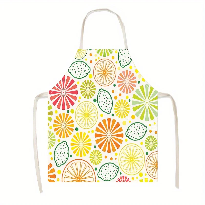 1pc Summer Apron Tropical Fruit Print Kitchen Cooking Baking Cleaning Party Gift