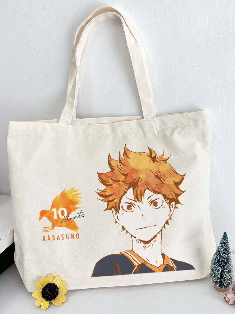 Anime Haikyuu!! Shoyo Hinata Cosplay Canvas Simple Shoulder Bag High-capacity Cute Delicacy   Ambitus