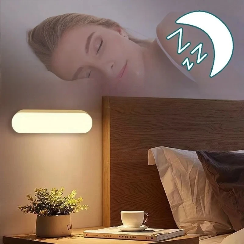 Night Lights Wireless LED Motion Sensor Lamp USB Rechargeable Magnetic For Wardrobe Room Closet Kitchen Aisle Tube Detector Bulb