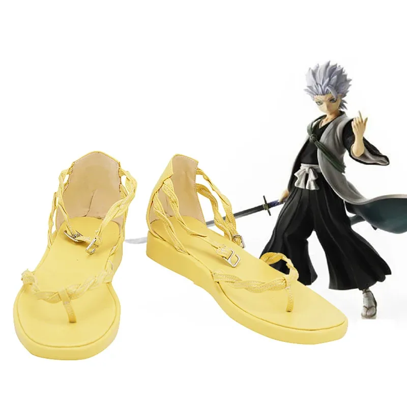 

Обувь Hitsugaya, сандалии для косплея Bleach Toshiro Hitsugaya, золотистая обувь на заказ