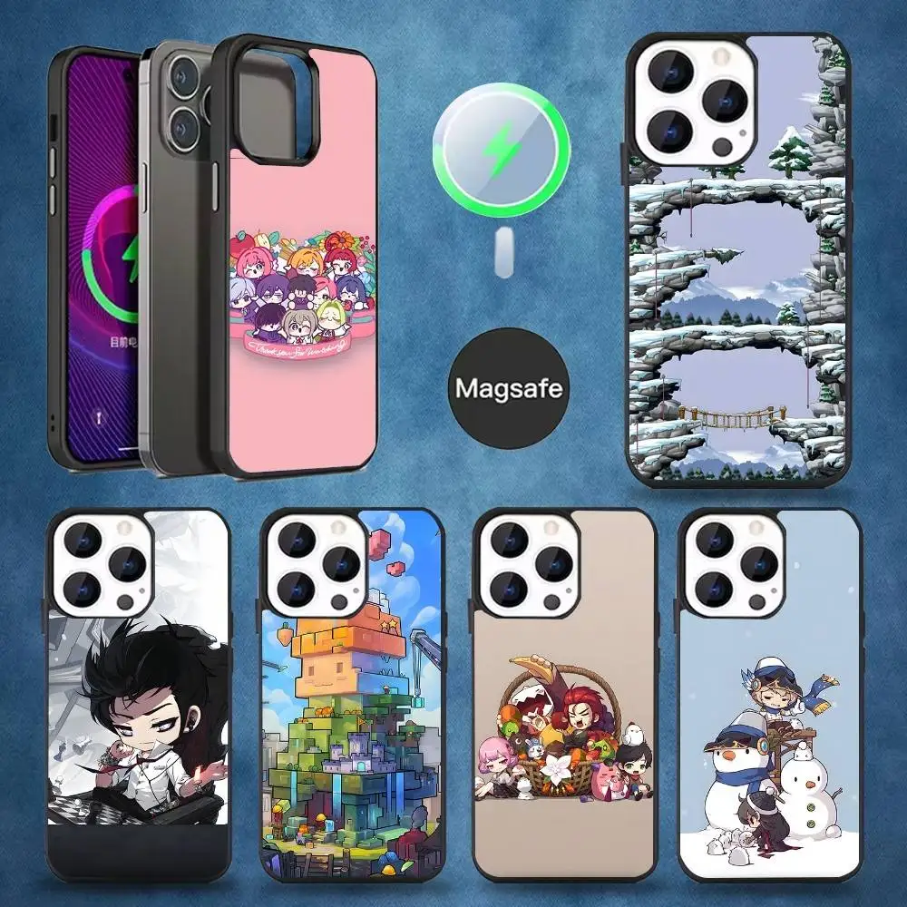 

M-Maplestory Game Phone Case For iPhone 16,15,14,13,12,11,Pro,Max,Plus,Mini,Magsafe,Magnetic Wireless Charging Case