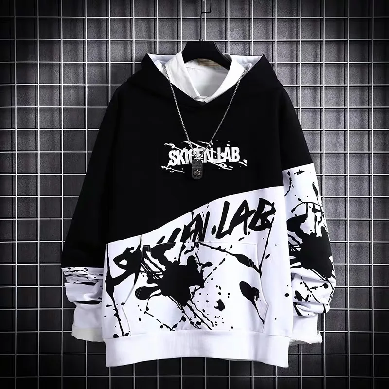 Spring Summer New Men\'s Hoodie Sweatshirt Casual Loose Hoodies for Men Top Hip Hop Harajuku Patch Japanese Streetwear 3XL худи