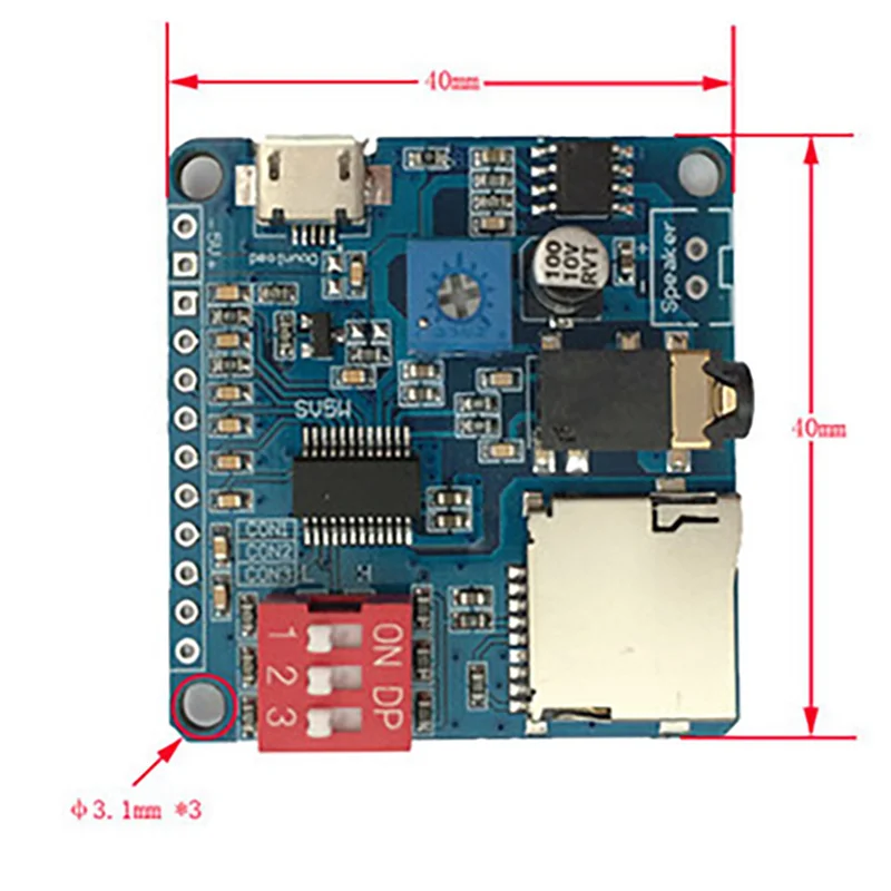 【Offerta flash!】Modulo di riproduzione vocale 3X DY-SV5W per lettore musicale MP3 Amplificatore di riproduzione vocale Scheda SD/TF da 5 W Scheda I/O UART integrata Tr