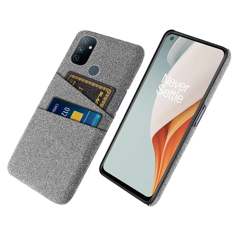 

Luxury Fabric Dual Card Case For OnePlus Nord N100 Case Fabrics Texture Cover For OnePlus Nord N100 Cqoue Funda 1+Nord N100