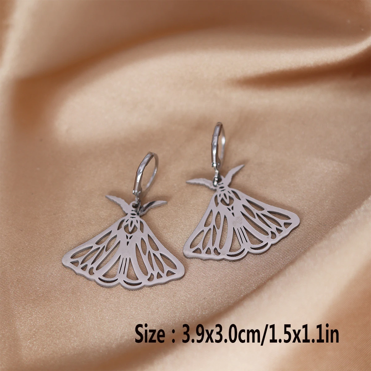 Kinitial Stainless Steel Death Moth Sun Moon Snake Mushroom Cactus Hamsa Hand Horse Earrings For Women Trendy Piercing Jewelry - view 6