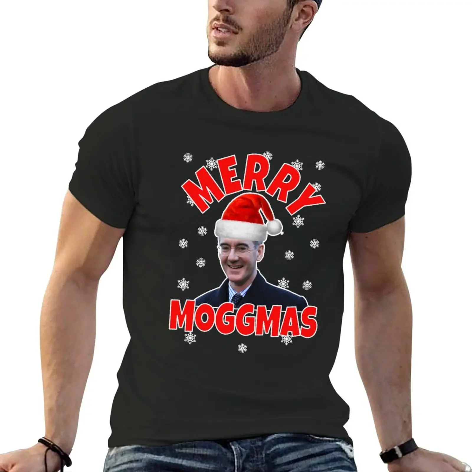 “Merry Moggmas” Jacob Rees Mogg Festive T-Shirt Aesthetic clothing animal prinfor boys mens t shirts