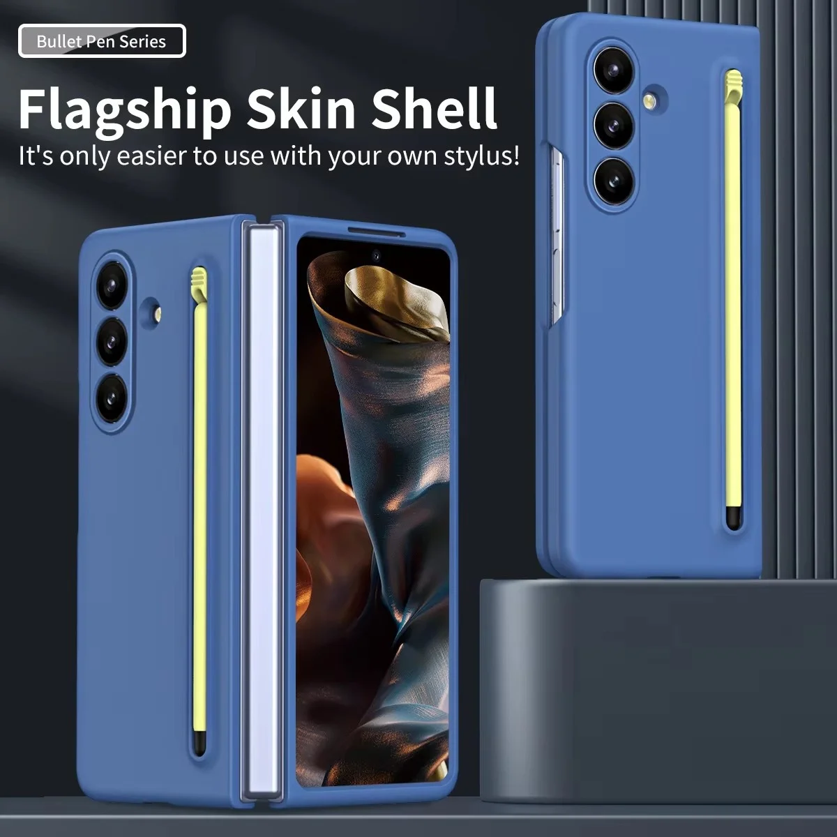 

Fashionable Slim Automatic Ejection Stylus Pen Slot Case For Samsung Galaxy Z Fold 7 6 5 4 3 Tempered Glass Film Cover ﻿
