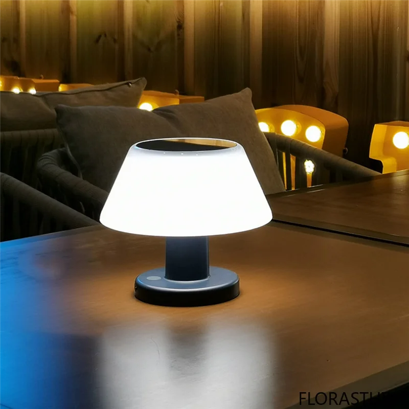 Outdoor Solar Table Lamp Waterproof Garden Indoor Desk Solar Read Lamp Cordless Dimmable Night Light Easy to Use