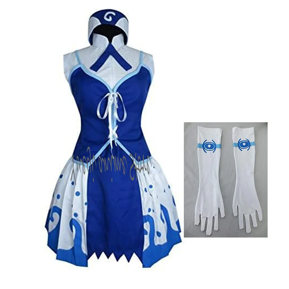 

Customized- Women's Juvia Lockser Blue Cosplay Costume Full Set with Hat for Halloween Christmas Party