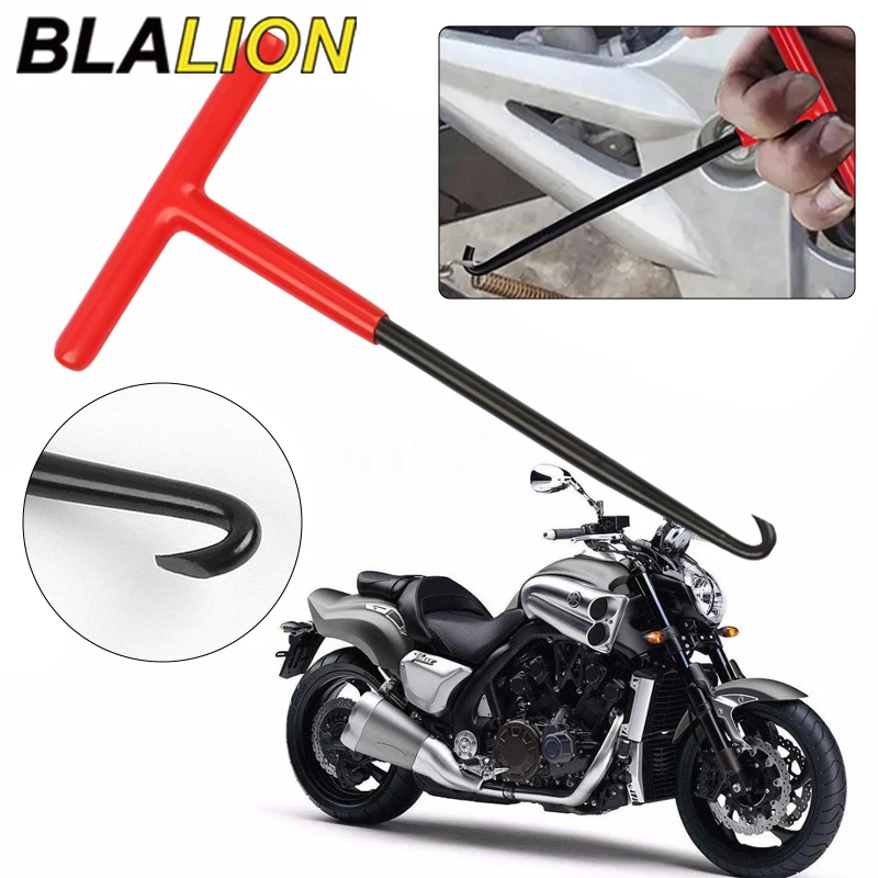 

BLALION 1pc Exhaust Spring Puller Tool Motorcycle Exhaust Spring Hooks T Handle Spring Hooks Wrench Spring Puller Removal Tools