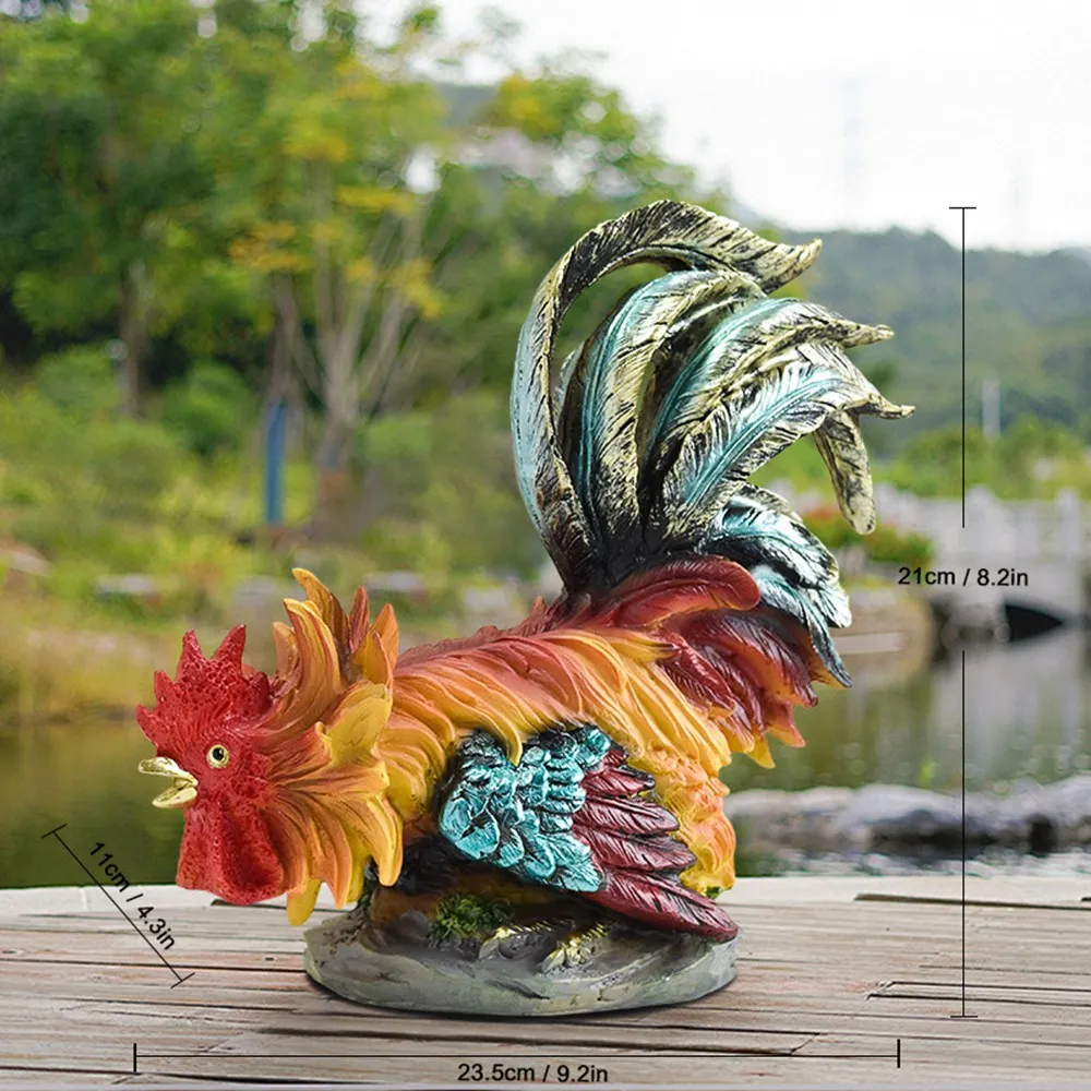 Rural courtyard garden decoration rooster ornaments rockery water pool fish pond land Desktop Decoration Figurines Statues Decor