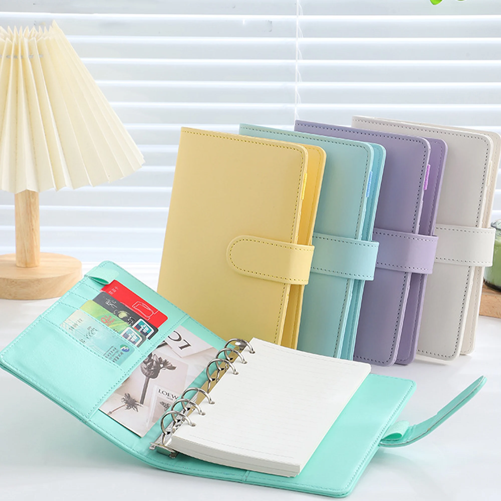 

A5 Budget Binder,Mini Photocard Binder for A5 Filler Paper, Loose Leaf Personal Planner Binder with Magnetic Buckle Closure