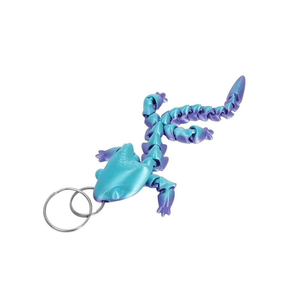 3D Printed Chinese Dragon Keychain Fidget Toy Cartoon Adjustable Body Joints Pendant Funny Mini Articulated Dragon Lizard Toy