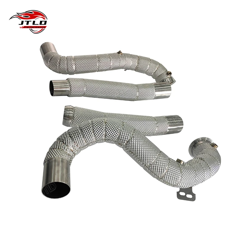 JTLD Performance Exhaust System For Mercedes-Benz AMG GT GTC GTS GTR 304SS Downpipe Heat Shield Test Escapes Pipe