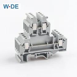 Din Rail Terminal Block 10Pcs UKKB-5 Connector Double Layer Screw Wiring UKKB5 Screw Terminal Block 2 Level Wire Conductor