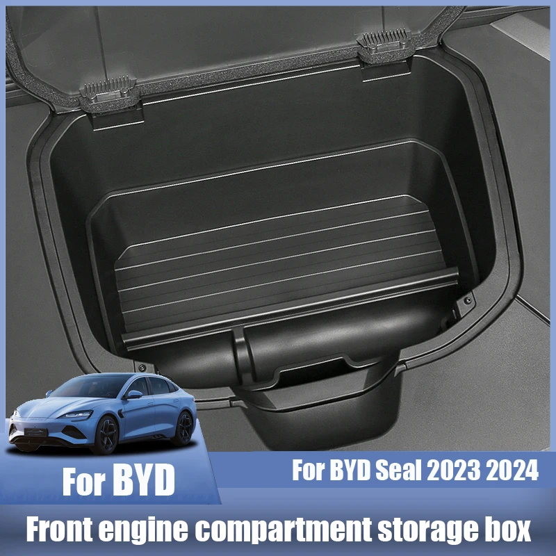 For BYD Seal 2023 2024 Under the front hood Front engine compartment storage box  stowing tidying interior modification