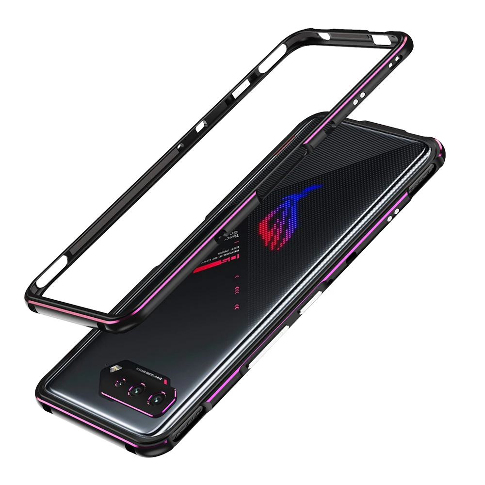 For Asus ROG Phone 7 Pro Case 6 5 5s Aluminum Metal Bumper Frame Slim Cover Skin Protective Phone Funda + Carmera Lens Protector