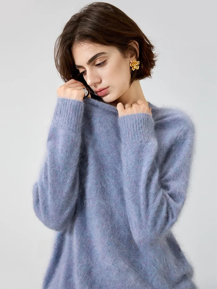 

Вязаный свитер Qing Ya i Cloud Mist 00 Camere с длинными рукавами, свободного кроя, для женщин, повседневный, однотонный, создающий уютное настроение