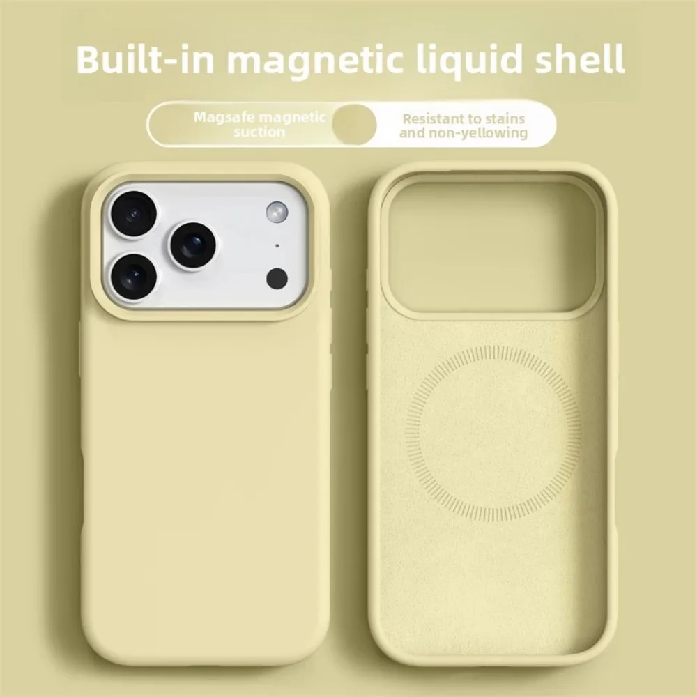 Original Magnetic Phone Case For IPhone 17 16 Pro Max Liquid Silicone Cases For IPhone17 16 Pro Max 17Pro Air Soft Bumper Cover_voghion.com
