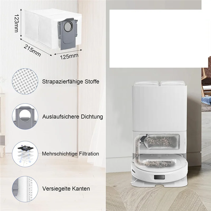 ABMH-Accessorio per Roborock Qrevo Master Robot Aspirapolvere con spazzole principali, salviette, filtri HEPA, sacchetti per la polvere, spazzole laterali
