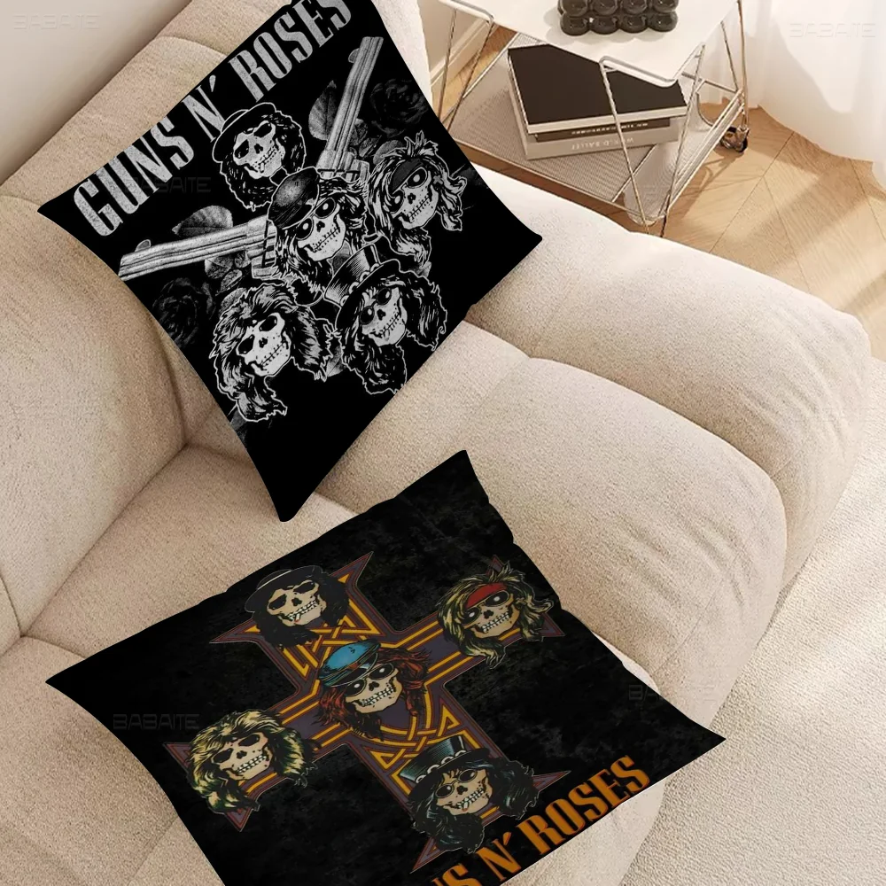 

Vintage Rock Music Band G-Guns N Roses Cushion Cover Pillow Cover Decor Pillowcase Printed Cushion Case For Couch