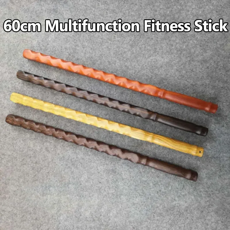 60cm Multifunction Fitness Massage Stick Household Car Emergency Survival Tools Outdoor EDC Wood Stick