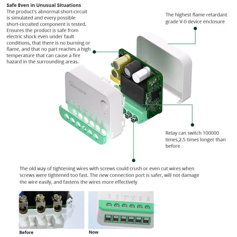 SONOFF MINIR4M MINI Extreme WiFi Smart Home Switch Detach Relay Matter Via eWeLink Voice Control Alexa Google Home