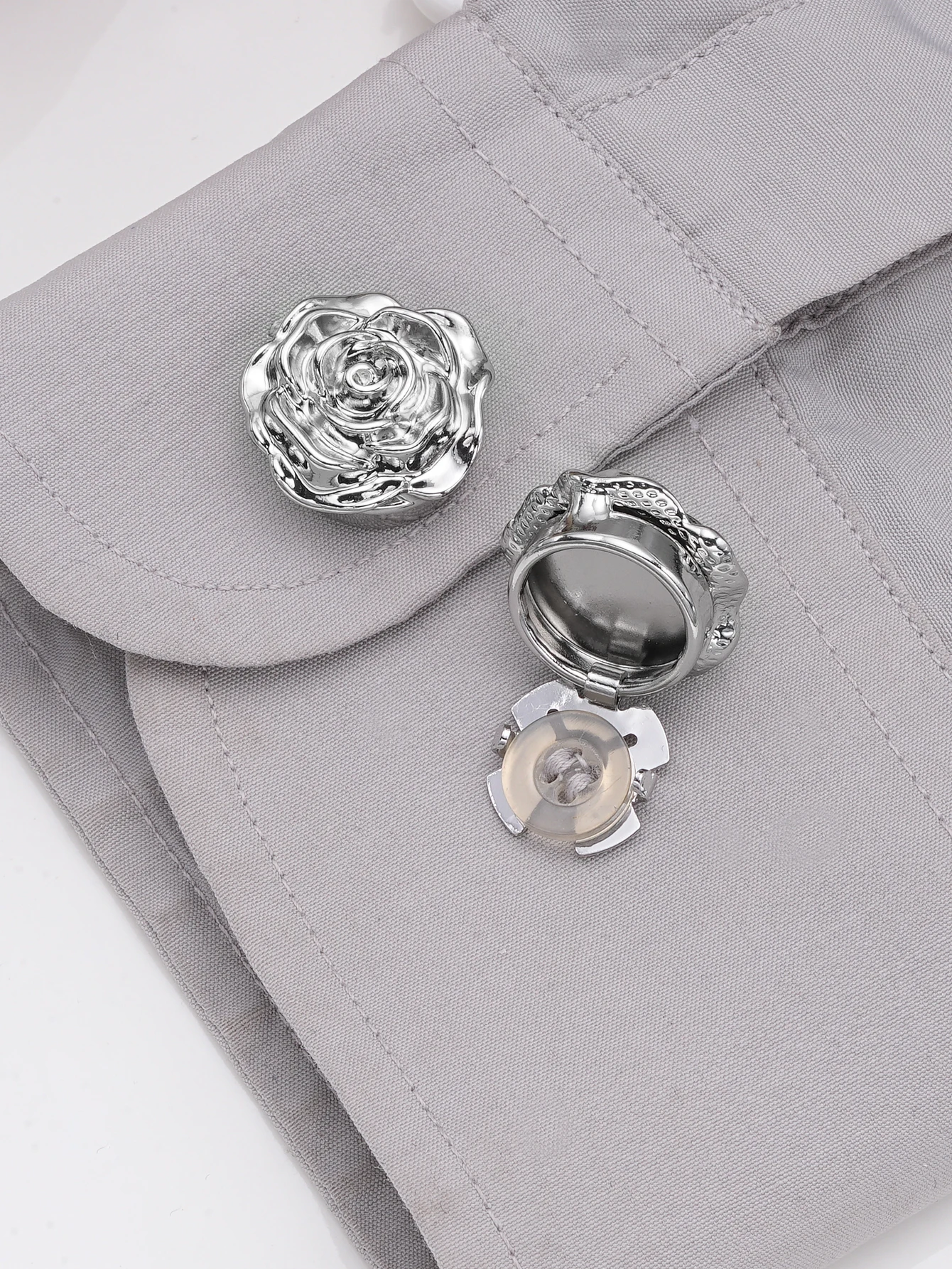 2/5/10 Stück Blumenförmige Metall-Clip-Knöpfe Hochwertige Hemdknopfabdeckungen Dekorative Kleidungsknöpfe Premium-Gefühl Mode-Accessoires