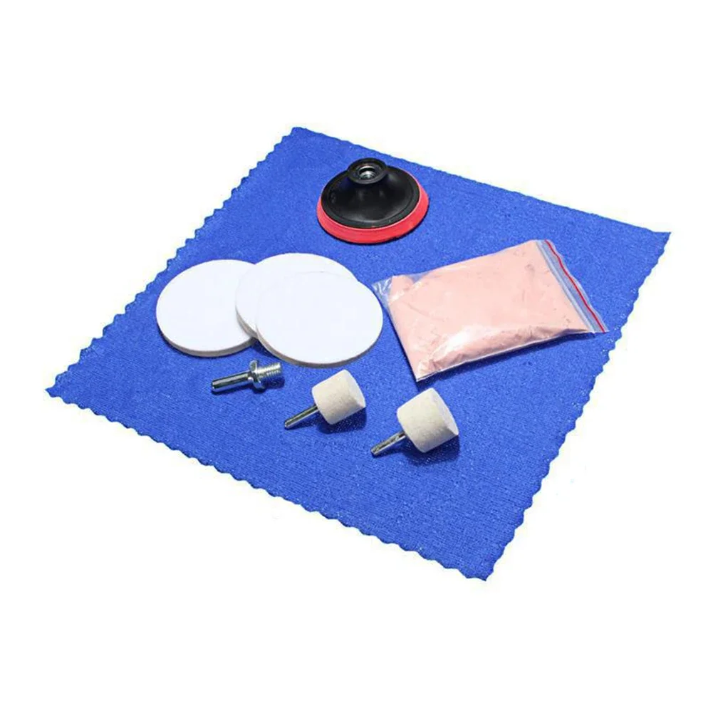 

Professional Glass Scratch Remover DIY Polishing Kit For Windshields Car Headlights Mirrors Cerium Oxide 9PCS Set