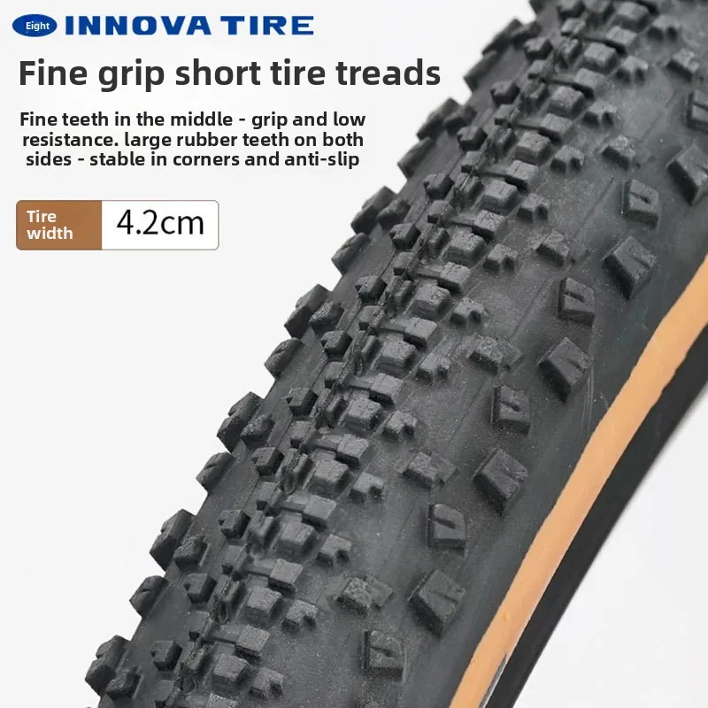INOVA Yellow Edge Tire Gravel Road Bike, Off-Road Tire 700x40c Ultra Light Stab Proof Tire