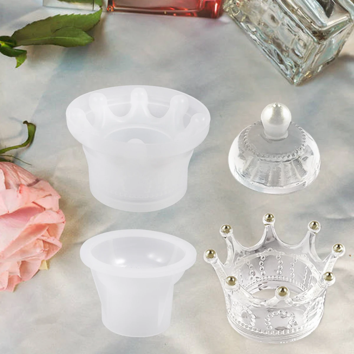 

Crafts Crystal Crown Mould Jewelry for DIY Epoxy Mold Earrings Storage Silica Gel Child