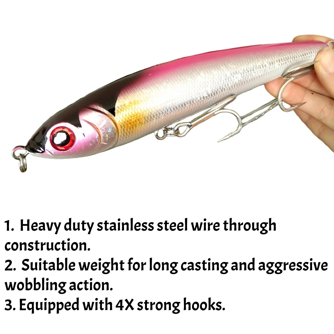 

Noeby 14 см 70 г новый тонущий большой карандаш океанская лодка рыболовная приманка 4x-сильный крючок для тунца GT морская рыба