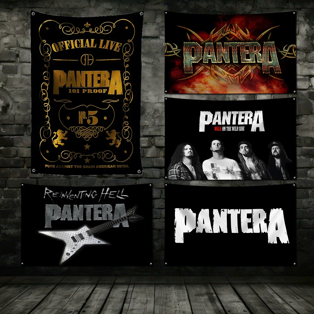 3x5 Ft Rock Metal Band P-panteras Flag Polyester Digital Printing Banner for Garage Wall Art Out Door Decoration With Grommets