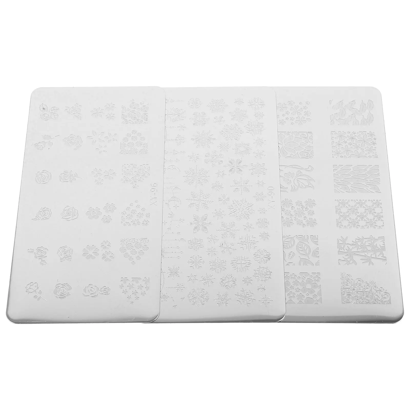 

3pcs Art Stamping Plates Manicure Templates Women Fashionable Nail Stamps Multi-Functional Creative Design Stamp Kit For Home