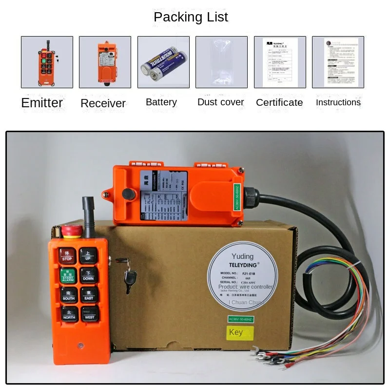 Yuding F21-E1B new national standard security special with emergency stop key switch wireless industrial remote control