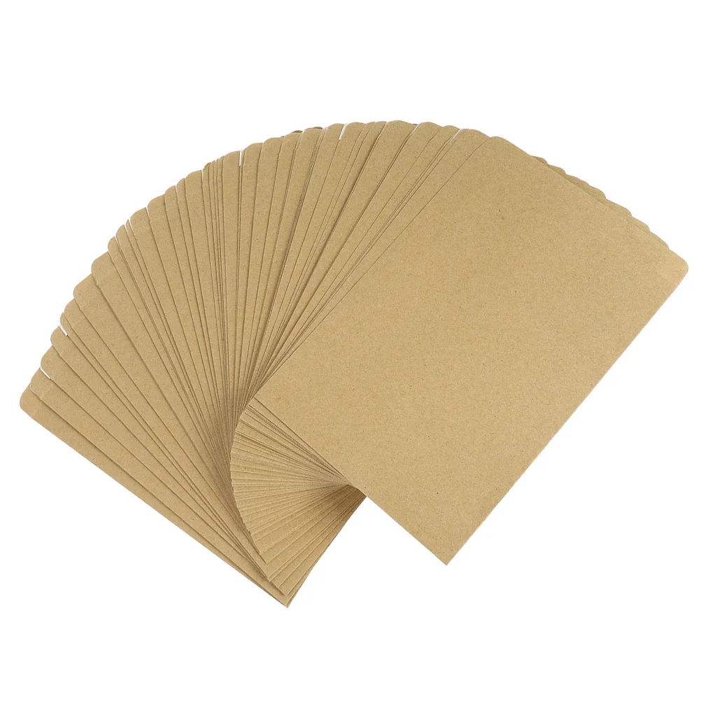 

100Pcs Kraft Paper Envelopes Premium Vintage Document Pouches Portable Multi-Function Office File Bags Document Supply