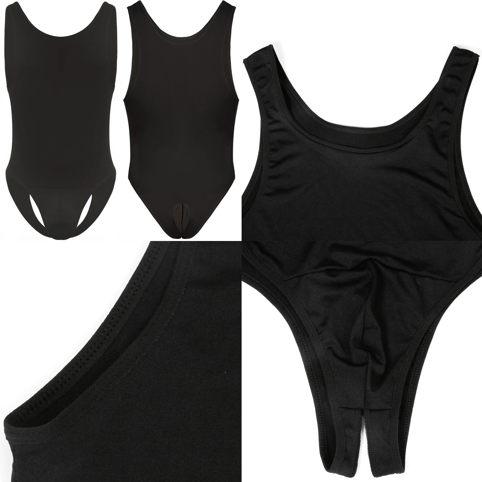 Men's Sexy Bare Body Jumpsuits Hot Open Crotch Backless Anal Panties Hip-Baring Bodysuit BDSM Fetish Sissy Gay Exotic Costumes image 6