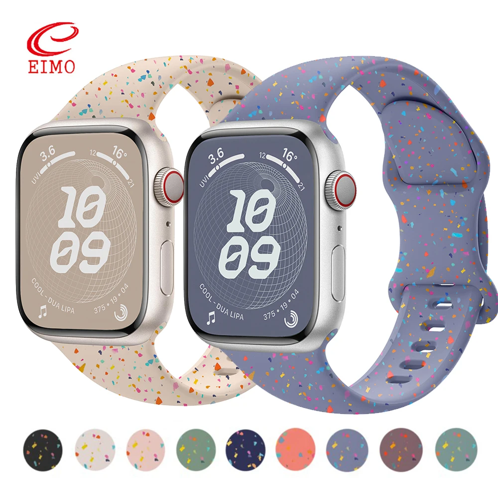 Спортивная силиконовая петля для Apple Watch ремешок 40 мм 45 мм 44 мм 41 мм 38 мм 49 мм браслет Мягкий ремешок iwatch Series 9 8 7 6 5 3 SE Ultra 2