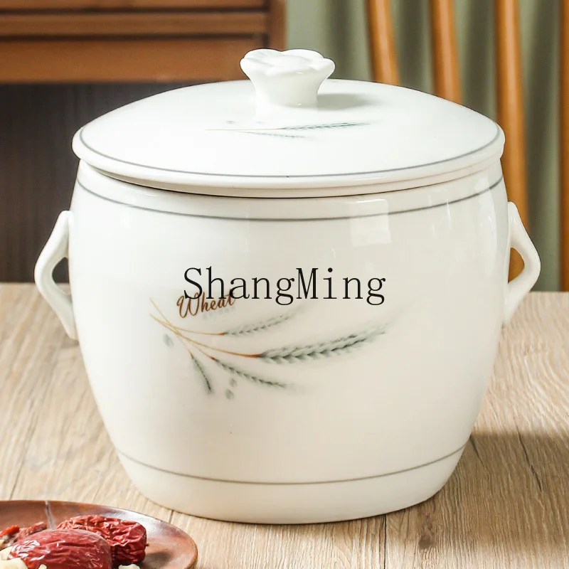 DSA Overflow Soup Stew Cup Ceramic with Inner Tank Household Broth Separation Pot With Holes Filter-free Water-proof Stew Cup