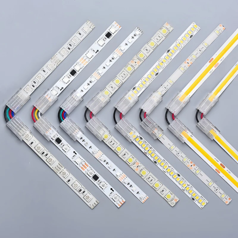 L Shape Angle Adjustable Connectors 2/3/4/5/6 Pin Solderless Adapter for High Density COB 3528 5050 RGB CCT RGBW LED Strip Light
