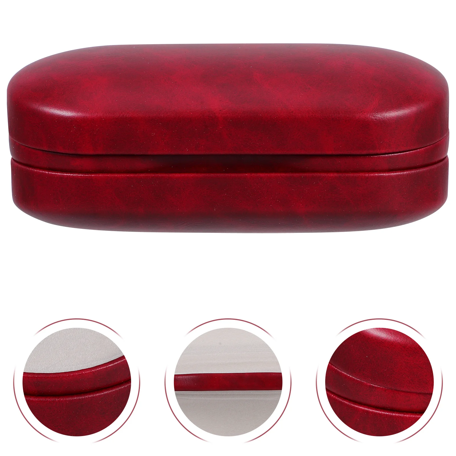 

Double Layer Eyeglass Case Pu Flocking Fabric Travel Glasses Holder Compact Portable Sunglasses Storage Box For Men Women