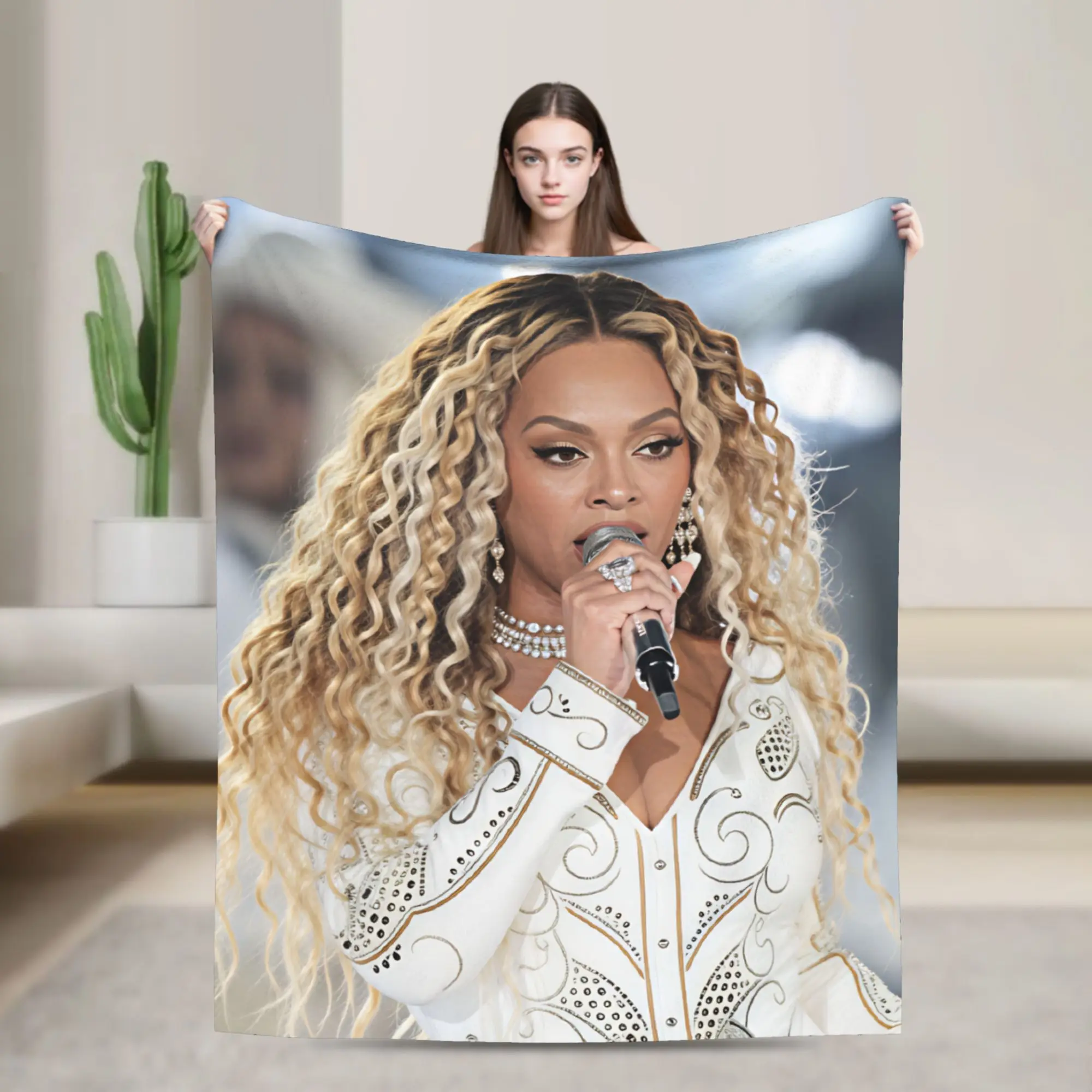 Pop Music Beyonce  Blanket Quality Super Soft  Throw Blanket Winter Boy Girl Living Room Comfortable Bedspread