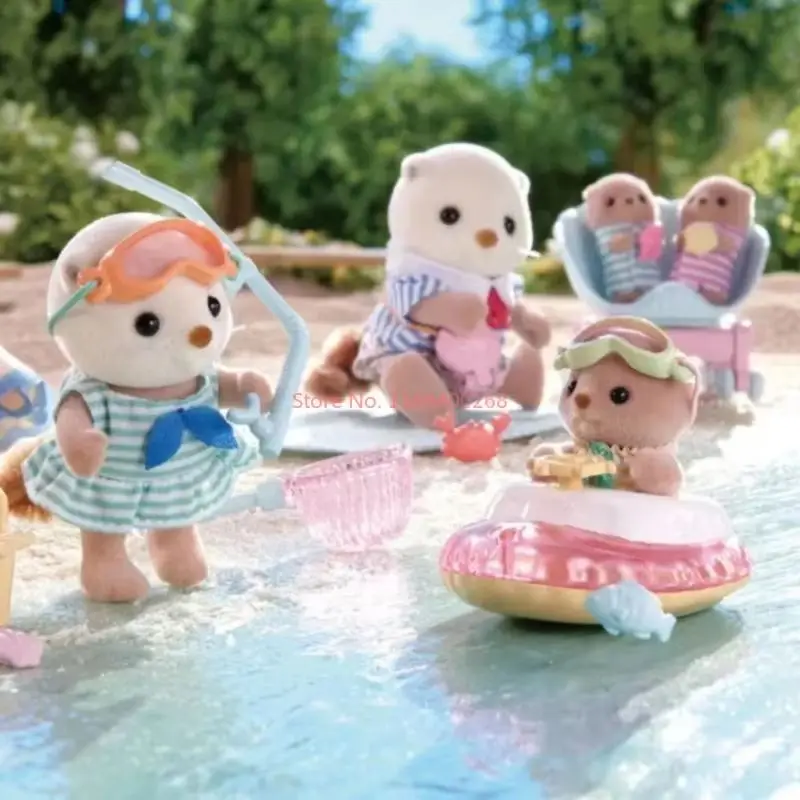 Recién llegado, familias Sylvanian, familia de nutros marinos, conjunto de hermanas de nutros marinos, figuras de acción, figuras de Anime, juguetes para jugar a las casitas, regalos para niños