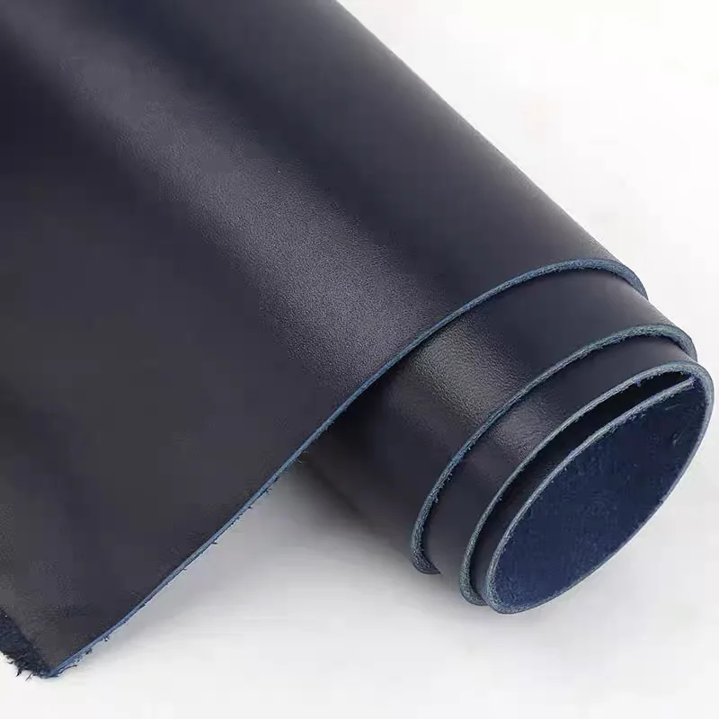 Vegetable Tanned Leather, Genuine Leather, Top Layer Cowhide, Tree Cream Leather, DIY Handmade Leather, Deep Blue, Stiff Vegetab