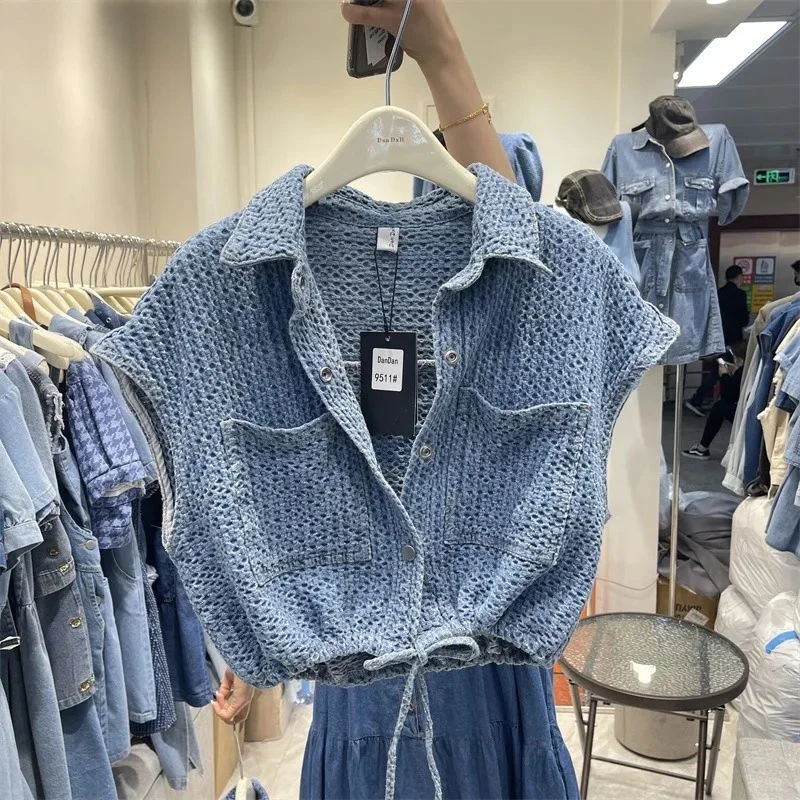 Damen Denim Crop Jaets oder Sve Sl 2025 Ropa Mujer Cleanfit Sle Winter Collection Damen-Oberbekleidung