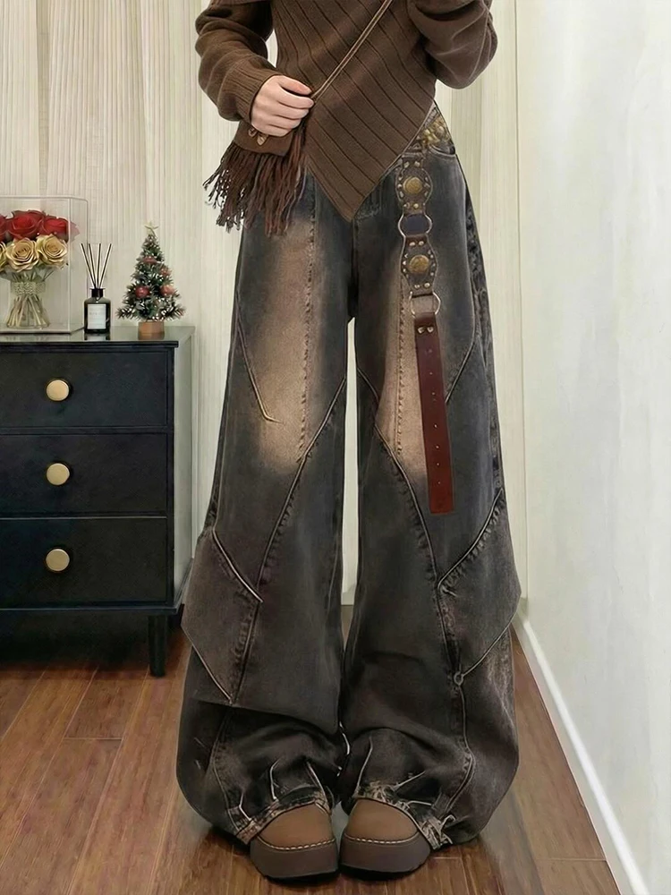 

Loose High Street American Sle Women's Jeans Lazy Loose Feeling Spring 2026 Retro Mural Long Pants High Waist Neutral Sle