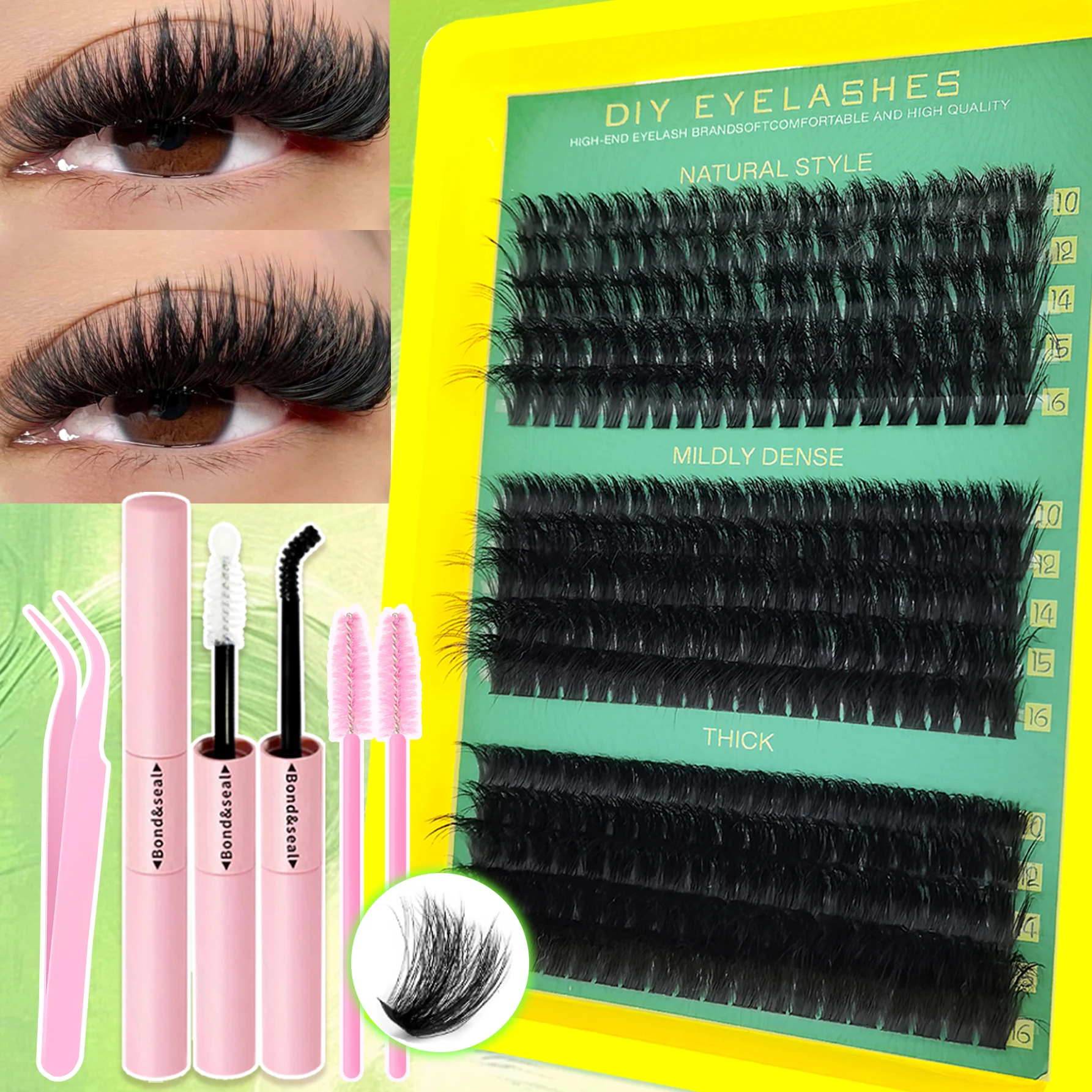 6810D Mega Thick Eyelash Cluster Kit | Mixed Length Soft Reusable Durable Band | Beginner-Friendly Lash Extensions image 2