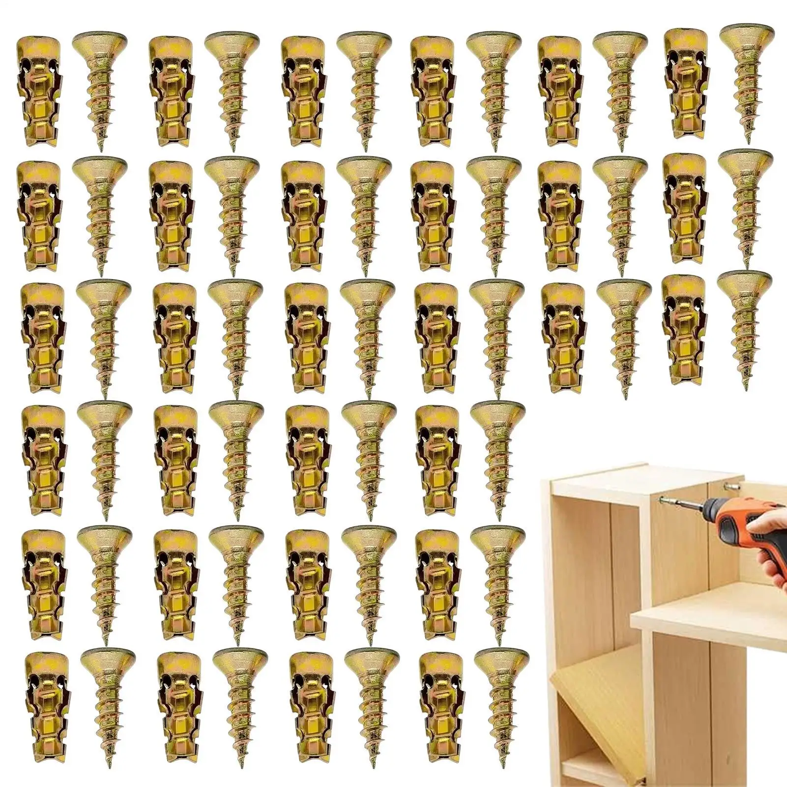 

Expansion Screw Set Home Maintenance Accessory Expansion Screw Set For Cabinet For Tiles Stone Wood Concrete Hollow Walls