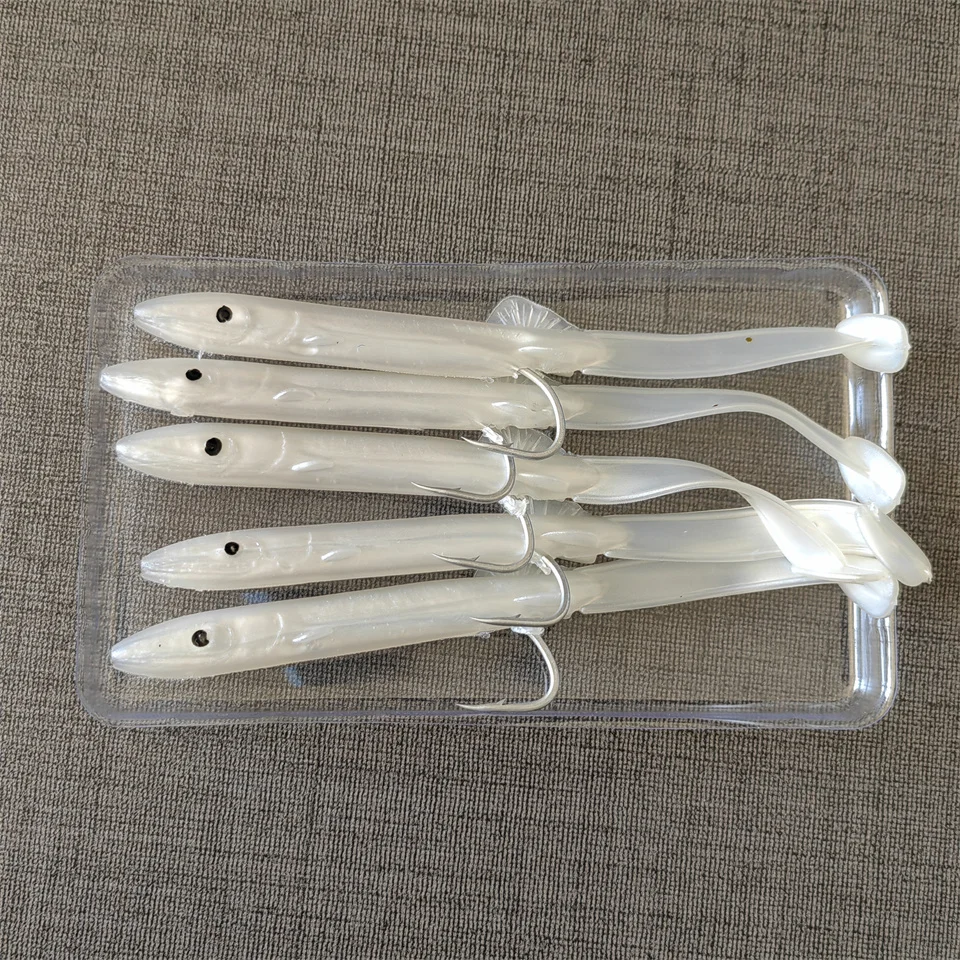 MUKUN 5PCS Aal Shad Angelköder 115mm/4g Weichköder mit scharfen Haken Set für Bass Fishing Rig Sinker Soft Bait Wobbler Pesca – Detail 7