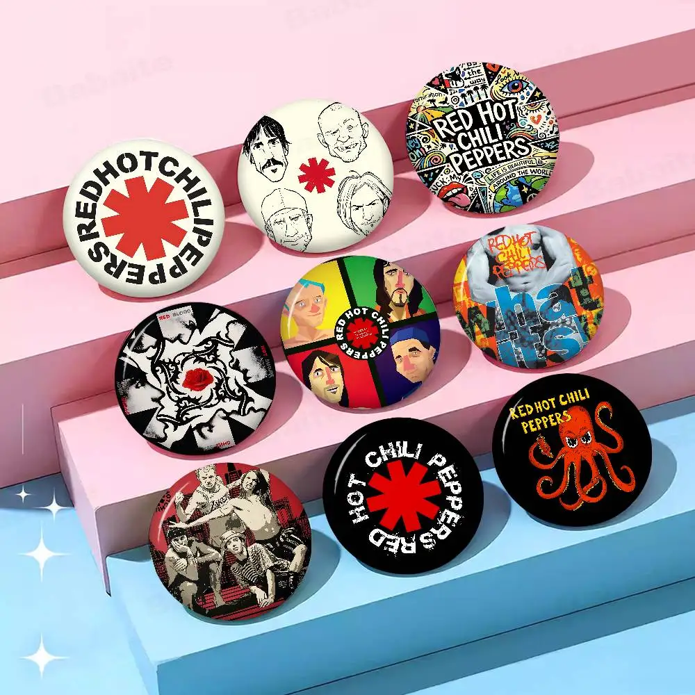 Popular Band Red Hot Chili Peppers Brooches Anime Badge Round Handmade Brooch Lapel Pins Jewelry for Backpack Clothes Gifts